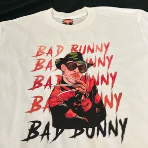Alternate - Bad Bunny | Freddy Krueger Scary Halloween White Tee Size Medium